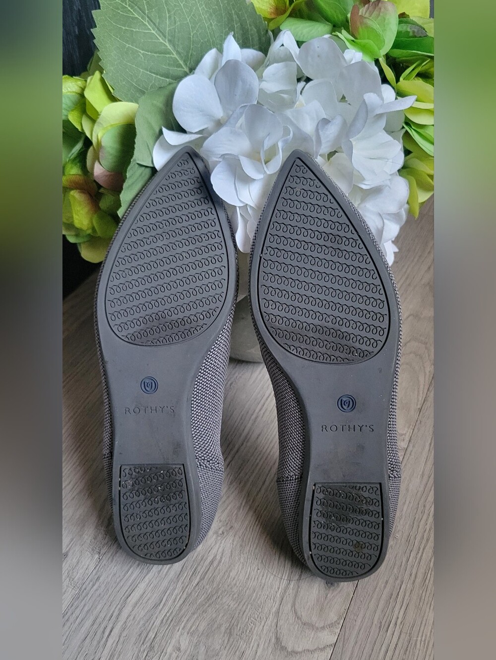 Rothy's The Point Cloud Gray Birdseye Flats, Women's US 7 EU 37.5 - Picture 13 of 16